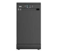 SIA SFSD459BL Freestanding Dishwasher, Slimline 45cm Width, 9 Place Settings, Delay Start, 4 Programs, 29 Minute Quick Wash, Black