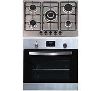 SIA SO114SS 60cm Stainless Steel Digital Electric Single Fan Oven & SSG702SS 70cm 5 Burner Gas Hob With LPG Kit & FFD
