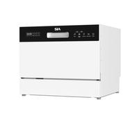 SIA TTD6WH White Table Top Mini Dishwasher, 8 Programs, 6 Place Settings, Touch Control, Ideal for Kitchen Counter Top, Caravans, Mobile Homes, 2 Years Parts and Labour Guarantee