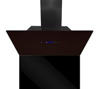 SIA TAG90BL 90cm Black Angled Touch Control Cooker Hood Extractor Fan & SP90BL Toughened Splashback