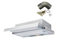 SIA TSH60SS 60cm Stainless Steel Telescopic Integrated Cooker Hood & 3m Ducting