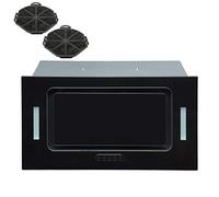 SIA UCG52BL 52cm Black Glass Built In Cupboard Cooker Hood Fan Extractor +Filter