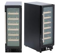 SIA WC30BL Undercounter Wine Cooler Fridge, 59L 19 Bottle Capacity, LED Light, Black