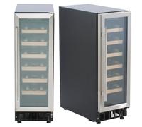 Sia Wc30Ss 300mm / 30Cm Stainless Steel Freestanding Under Counter Led 19 Bottle Wine Fridge Drinks Cooler