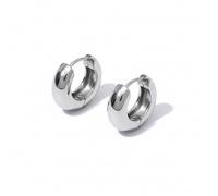 Siaa Luna Arc Silver-Plated Hoop Earrings for Women - Hypoallergenic, Timeless British Elegance, Modern Minimalist Silver Hoop Earrings, Perfect Ladies Statement Jewellery (Silver)