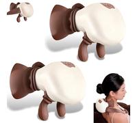 Siaasoo Massage Master for Shoulder, Neck, Lower Abdominal, Airlandolists Neck and Shoulder Massager with Heat, Deep Tissue 3D Kneading, Compact and Lightweight (New Brown * 2)