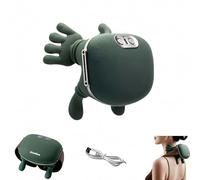 Siaasoo Massage Master for Shoulder, Neck Massager Pillow, Simulated Human Hand Cervical Trapezius Neck Massager Pillow, with Heat, for Shoulder, Leg, Body Muscle Relief (Green)