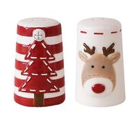 SiaBiced 2 Pcs Christmas Salt and Pepper Shakers Spice Organizer Food Jar Dispenser Seasoning Containers for Party Home kitchen Anniversary