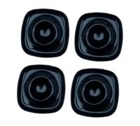 SiaBiced 4 Decorative, Unique, Easy-to-Clean Stackable Egg Holders, Egg Trays for Pantry, Breakfast, And Home, Square Black