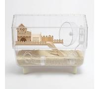 SiaBiced 9-in-1 Acrylic 2-Layer Hamster Cage with Accessories, Anti Hamster Enclosure, Multi-Level Small Animal Habitat for Hamsters, Starry Sky Transparent