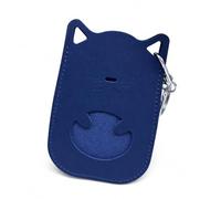 SiaBiced Cartoon Cat Leather Card Holder, Blue | Metal Components, Transport Card Sleeve, Lunch Break Payments, For Residents