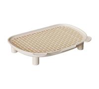 SiaBiced Cat Litter Ramp, Double-layer Grid, Guard Ramp, Step Stool, PET, Removable Foot Pad for Small Cats, Senior Cats, Apartment, Ha, White