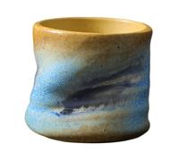 SiaBiced Ceramic Coffee Cup Mug Mini Coffee Cup Handless Pottery 200ml Teacup Tea Cup for Latte Espresso Cappuccino Coffee Coffee Shop, Yellow
