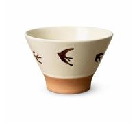 SiaBiced Ceramic Rice Bowl, Microwave Heating, Underglaze Color Finish - Serving Rice - Everyday Dining - Heating Food - for Daily Use - for Table, Coolie hat Style - Skylark, Retro Luxury