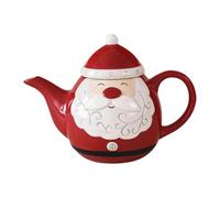 SiaBiced Christmas Porcelain Teapot Santa Claus Teapot Red Globe Coffee Teapot 580ML Capacity for Xmas Decorative Birthday Table Supplies Accessories