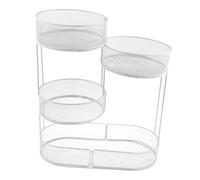 SiaBiced Countertop Fruit Basket 4 Tier Fruit Bowl Holder Wire Basket Stand Tiered Fruit Bowl for Vegetable Veggie, White