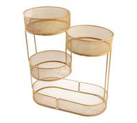 SiaBiced Countertop Fruit Basket 4 Tier Fruit Bowl Holder Wire Basket Stand Tiered Fruit Bowl for Vegetable Veggie, Gold