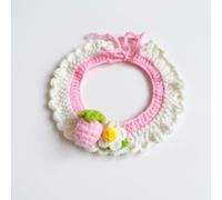 SiaBiced Crochet Handmade Pet for, Knitted Design & Distinct Styles, Pink and White with Pink Strawberry, Pink