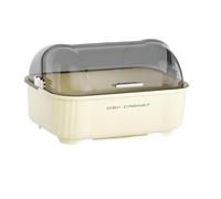 SiaBiced Dish Drainer, Dish Rack, Storage Box, Dish Basket, Cutlery Box with Sealed Cover And Pull-out Drip Tray for The Sideboard, Milky White