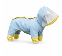 SiaBiced Dog Raincoat, Pet Rain Jacket, Four-Legged Full Coverage Dog Rain Coat, Yellow Blue Patchwork, Multicolor, L (Back Length 30-35cm, Weight 9-12 catties)