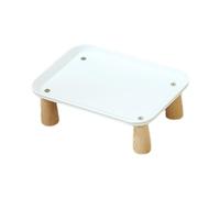 SiaBiced Elevated Cat Feeder, Dog Bowl, Water Dispenser, Wood, PP, Washable, Hygienic for Everyday Feeding, White 24x17x8cm