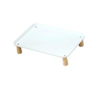 SiaBiced Elevated Cat Feeder, Dog Bowl, Water Dispenser, Wood, PP, Washable, Hygienic for Everyday Feeding, White 37x26.5x8cm