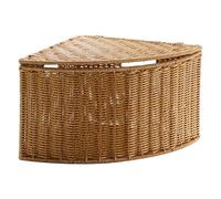 SiaBiced Fan-shaped Storage Basket, Corner Organizer, Triangular Storage Box with Handle, Sturdy PP Weave for Wardrobe, Living Area, Bathroom, Bedroom, Multi, Height 21 cm