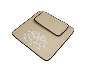 SiaBiced Floor Cushion, Tatami Cushion, Seat, Meditation Cushion, Handmade, Linen Cushion for Mindfulness Training, Reading Room, Living Room, Khaki, 70x70cm
