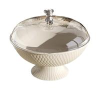 SiaBiced Fruit Bowl, Countertop Display Basket with Lid, Fruit Drain Basket, Fruit Stand for Home, white
