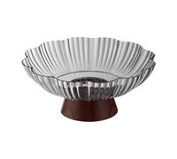 SiaBiced Fruit Bowl with Pedestal, Creative Fruit Bowl, Modern Serving Platter, Removable Tray, Elegant PET Material for Living Room, Kitchen, F, Gray