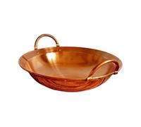 SiaBiced Hotpot Pot Copper Cooking Pot Wok with Comfortable Handles And Elegant Design Easy to Clean for Parties Family Celebrations Catering Camping, Multi, 30cm
