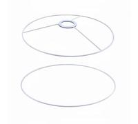SiaBiced Lamp Shade Iron Wire Frame Circular Shape Top Crossbar Fitter Bottom Support Band Universal Fit Suitable for Home Office DIY Lighting Solutions, 300mm Diameter
