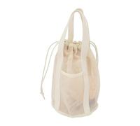 SiaBiced Mesh Shower Tote Bag for Bath Essentials with Hanging Feature, White