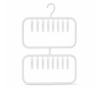SiaBiced Metal Tie Organizer and Rack for Wardrobe Storage, Compact Design, 2-layer, 18 clips, storage and drying integrated rack