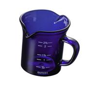 SiaBiced Multipurpose 70ml Espresso Glass Jug with V Shaped Opening for Drinks, blue