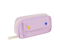 SiaBiced Pencil Case, Large Pencil Box with Multiple Pockets, Zippered Pouch, Soft Polyester Material, for Students, School Supplies, and Everyday Office Use, Purple