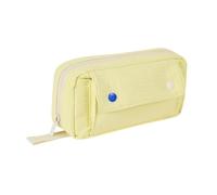 SiaBiced Pencil Case, Large Pencil Box with Multiple Pockets, Zippered Pouch, Soft Polyester Material, for Students, School Supplies, and Everyday Office Use, Yellow