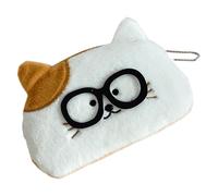 SiaBiced Pencil Case, Stationery Bag and Pencil Case with Storage Space for Pens Made of Polyester for Girls, Boys and Children for The, Brown Ear Cat