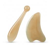SiaBiced Resin Gua Sha Tool & Facial Massage Tool for Scraping Massage & Acupressure - Body Sculpting Tools, Gua Sha Board + Meridian Massage Stick Set