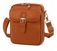 SiaBiced Retro PU Leather Crossbody Courier Bag | Zip Fastening Closure, Polyester Lining, Multiple Internal Pockets, , Chain Elements, For Keys, For Everyday Use