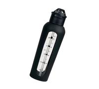 SiaBiced Sleek Glass Water Bottle for Active Individuals on The Go, Black