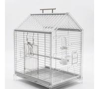 SiaBiced Transparent Parakeet Cage, Aluminum Alloy House Bird Cage with Perch & Feeder