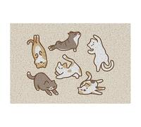 SiaBiced Trimmable Cat Litter Mat, Non-Slip Litter Mat for Style-Conscious Pet Owners, Lazy Orange Cat, 80 * 120cm