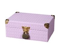 SiaBiced Wooden Storage Box Organizer Media Storage Locker Gift Organizer Made of Wood with Combination Lock for Nightstand Office Living Room, Style B