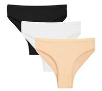 SIAEYINFY Ballet Underwear,3 packs Girls Seamless Gymnastics Underpants Dancer Beige Bottoms Ballerina Underwear, 3 Piece Mix Color, Medium