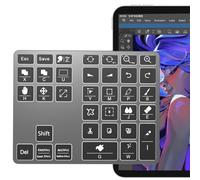 Siaincsy Wireless Shortcut Keyboard for Clip Studio Paint, Rechargeable Drawing Keyboard with 35 Shortcut Keys, One Handed Bluetooth Keypad Compatible with Windows, MacOS, iOS & Android