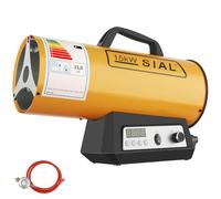 SIAL 51,300 Btu/hr Gas Fan Heater Gas Heat Cannon Gas Portable Heater Workshops Heater Hot Air Generator Electronic Switch/Can be Timed/Auto-Off, Yellow, 15kw