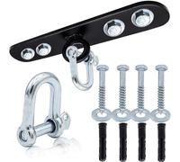 SialPro Punching Bag Hanging Ceiling Mount Bracket with D-Shackle, Heavy Duty Iron Hook 8'' Hanger with Bolts Wall Plugs Outdoor Hanging Boxing MMA Muay Thai Kickboxing Training UFC