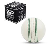 SialPro Soft Cricket Rubber Ball Set Indoor/Outdoor for Junior Youth Adult Training, Coaching, Practice Excellent Bounce with Durable Traditional Seams Stitched (White 1Pcs)