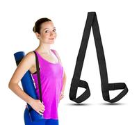 SialPro Yoga Mat Carry Strap Adjustable Loops Exercise Mat Holder Gym Mat Carrier Portable Shoulder Roll Carrying Sling Stretching Straps for all Mat Sizes (Black)